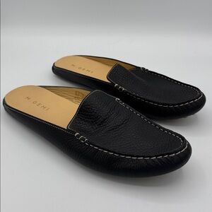 M. Gemi Felize Mule womens black leather loafers size 12.